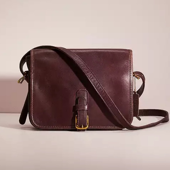 Coach Vintage 9585 Leather Buckle Saddle Bag in Mahogany - Picture 1 of 15